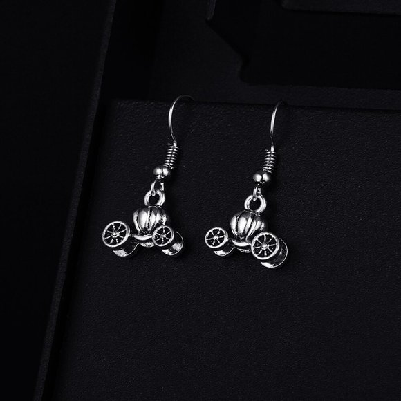 Trendy Vintage FatTonny Shape Dangle  Silver Plated Earrings for Woman, K723 - Picture 3 of 4